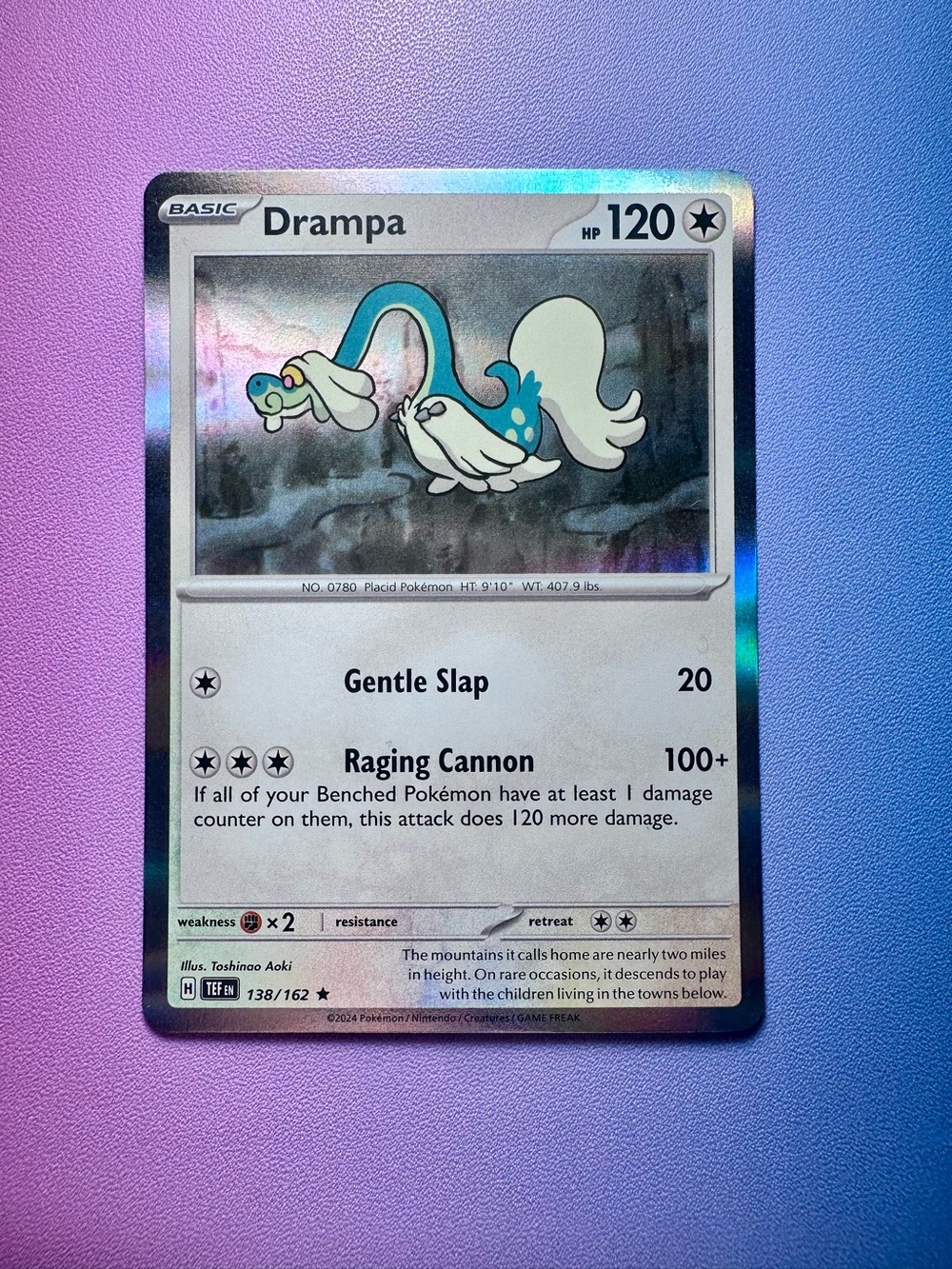 drampa - 138/162 (holo rare) — pokemon: temporal forces